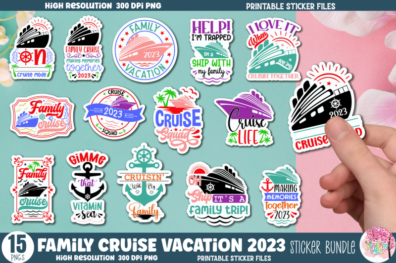 family-cruise-vacation-2023-sticker-bundle