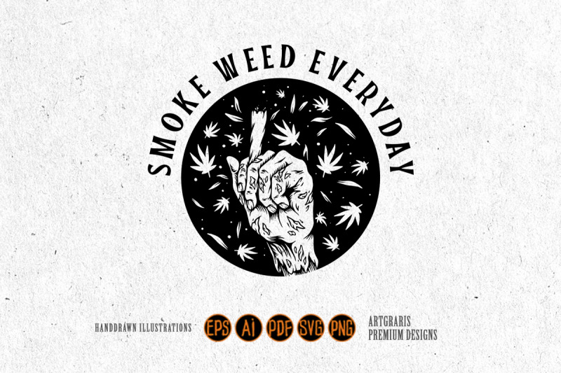 monster-zombie-hand-with-smoking-cannabis-logo-illustrations-monochro