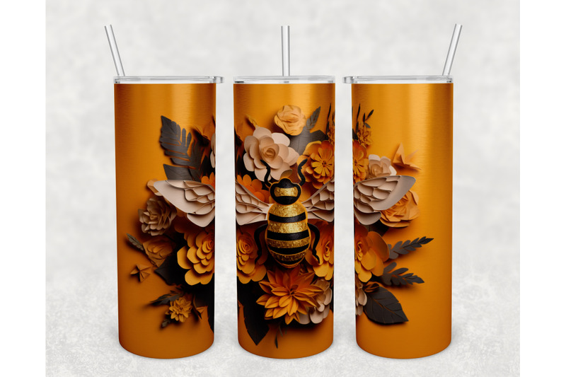 3d-honey-bee-tumbler-wrap-20-oz-skinny-tumbler-sublimation-design