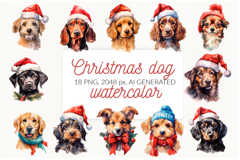 christmas-dog-face-watercolor-sublimation-bundle