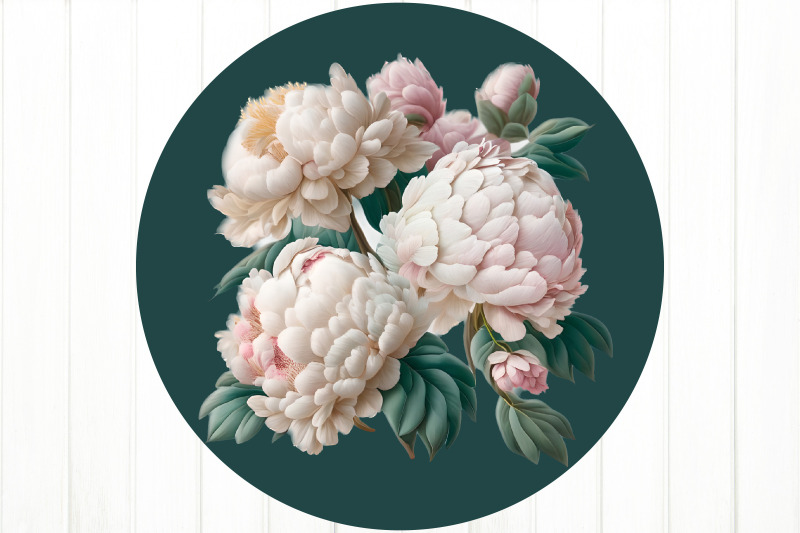 peony-clock-sublimation-flower-face-clock-design-png