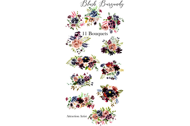 blush-burgundy-watercolor-clipart-floral-bouquets-marsala-png-set-we