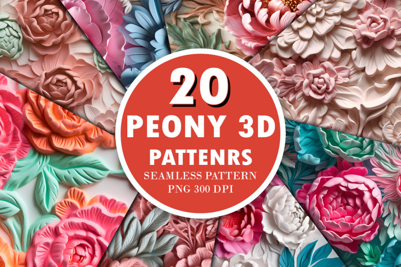 peony-3d-seamless-pattern-bundle