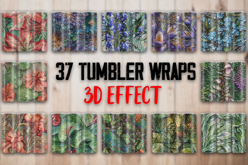 3d-vintage-mosaic-flowers-tumbler-wrap