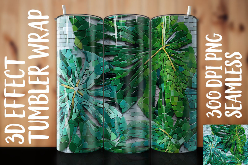 3d-green-monstera-tumbler-wrap-3