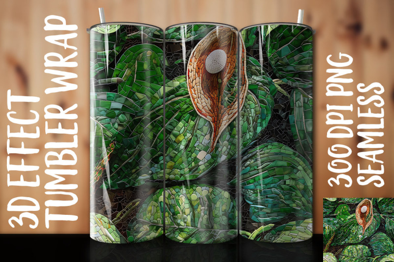 3d-green-anthurium-tumbler-wrap