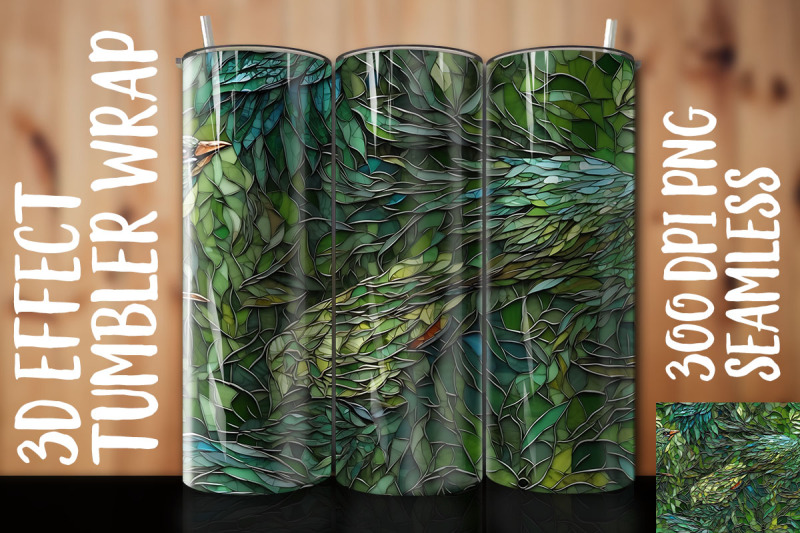 3d-green-bird-of-paradise-tumbler-wrap