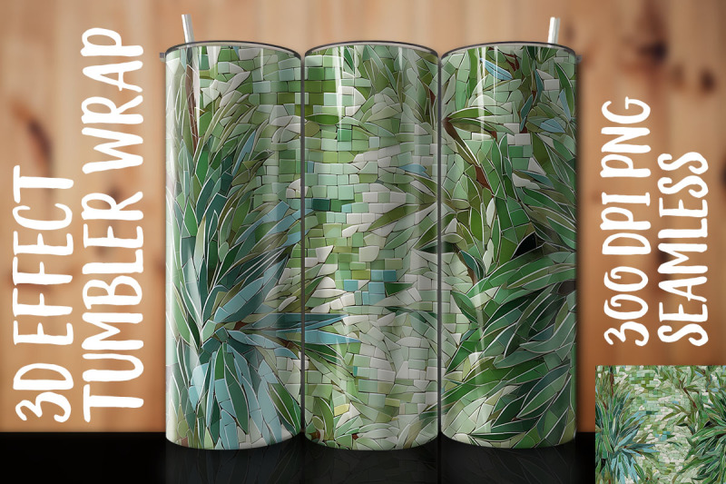 3d-green-dracaena-tumbler-wrap