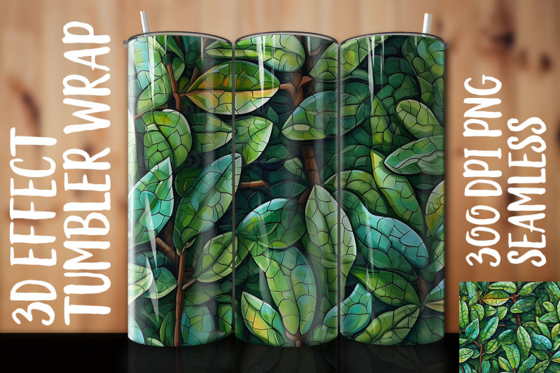 3d-green-zz-plant-tumbler-wrap