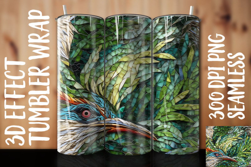 3d-green-bird-of-paradise-tumbler-wrap-1