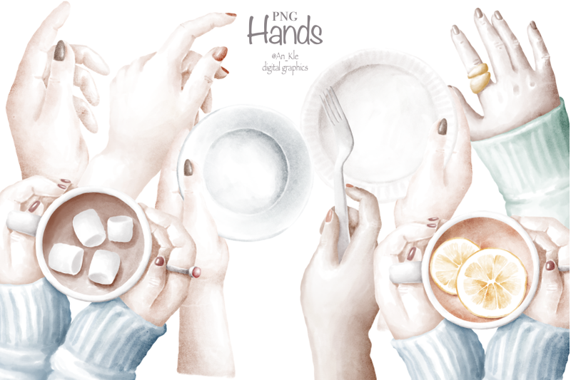 hands-watercolor-clipart