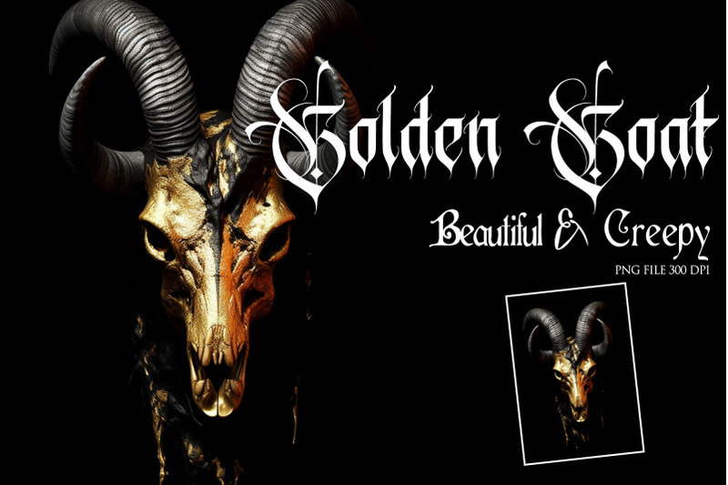 golden-goat-skull-clipart