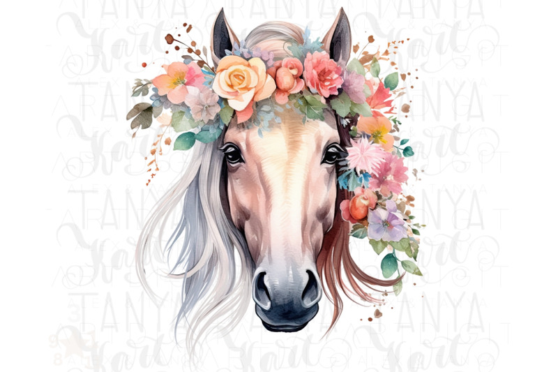 horse-039-s-head-with-flowers-sublimation-design