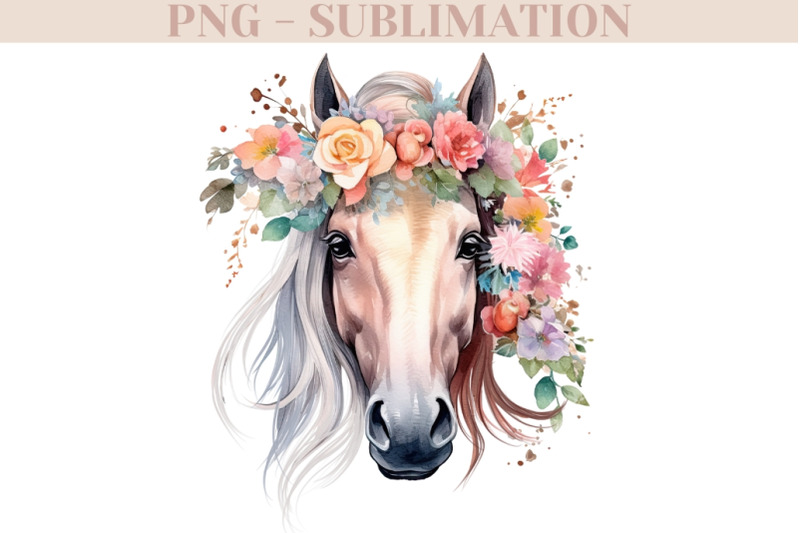 horse-039-s-head-with-flowers-sublimation-design