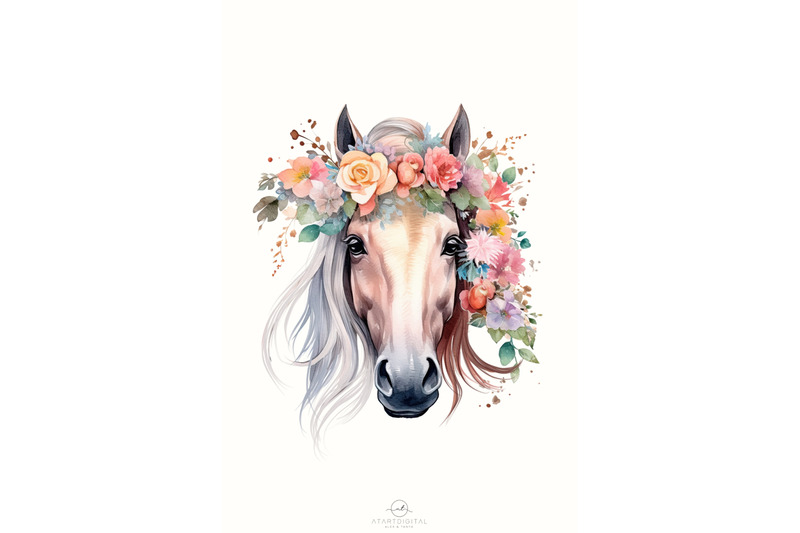 horse-039-s-head-with-flowers-sublimation-design