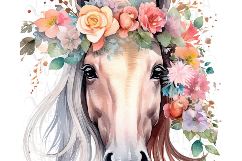 horse-039-s-head-with-flowers-sublimation-design