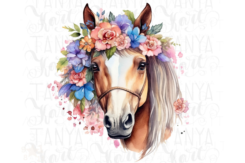 floral-horse-png-watercolor-animal-for-planner-stickers-horse-039-s-head