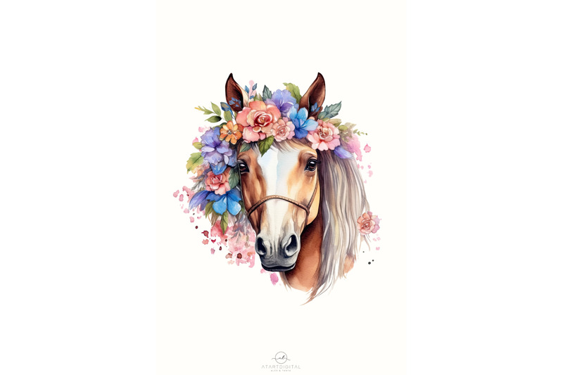 floral-horse-png-watercolor-animal-for-planner-stickers-horse-039-s-head