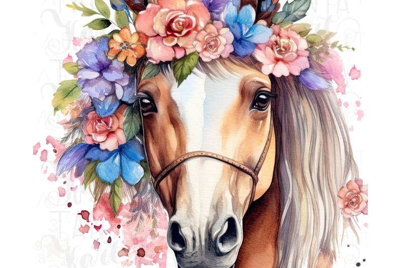 floral-horse-png-watercolor-animal-for-planner-stickers-horse-039-s-head