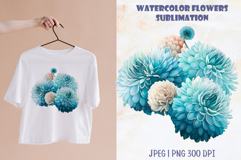 floral-sublimation-design-watercolor-dahlia-flower-png