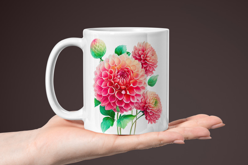 floral-sublimation-design-watercolor-dahlia-flower-png