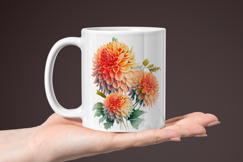 floral-sublimation-design-watercolor-dahlia-flower-png