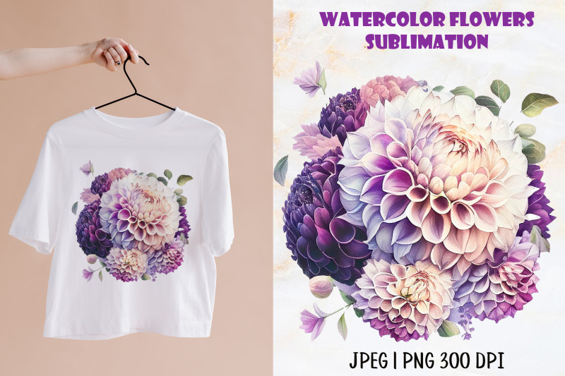 floral-sublimation-design-watercolor-dahlia-flower-png