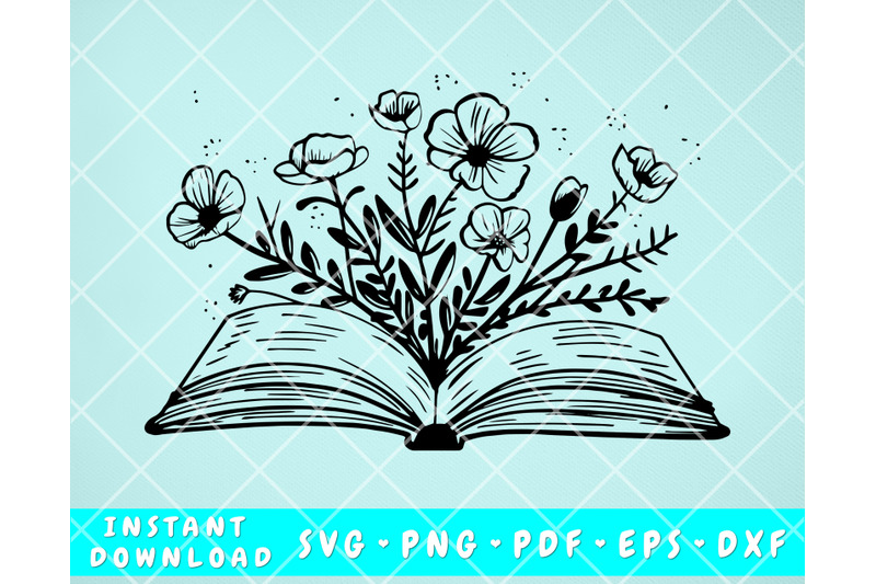 floral-book-svg-book-with-wildflowers-svg-book-clipart-reading-svg