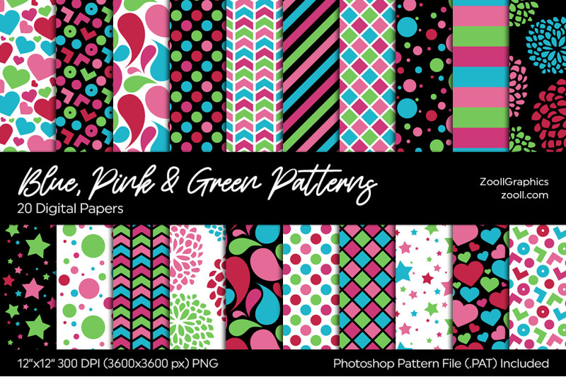 blue-pink-and-green-digital-papers