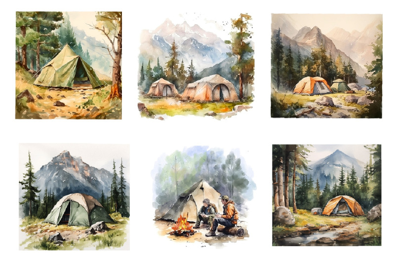 tourist-camping-watercolor-clipart