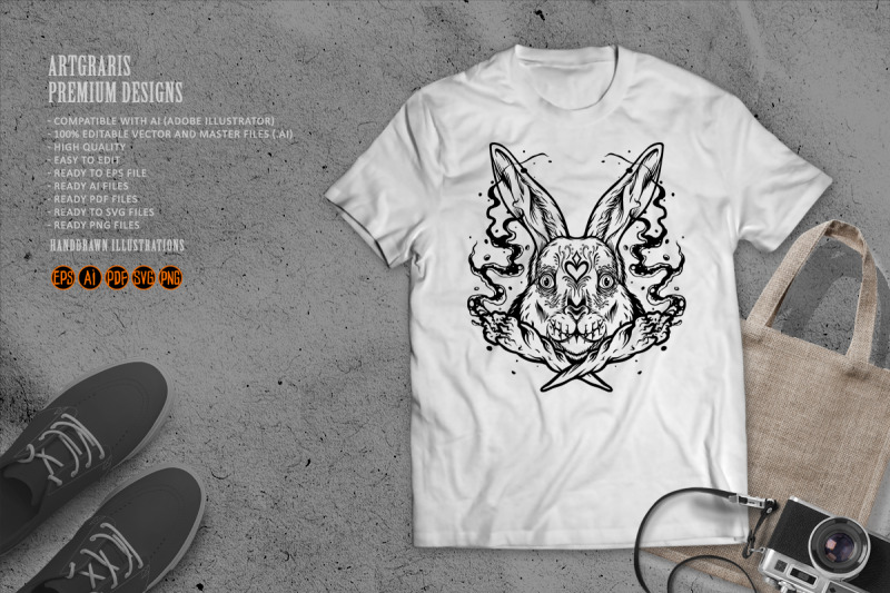 bunny-head-sugar-skull-joint-cross-smoking-weed-logo-illustrations-sil