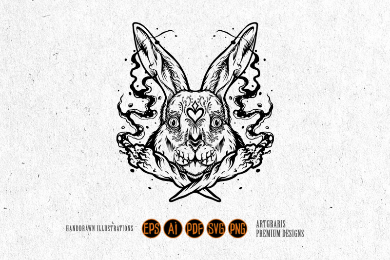 bunny-head-sugar-skull-joint-cross-smoking-weed-logo-illustrations-sil