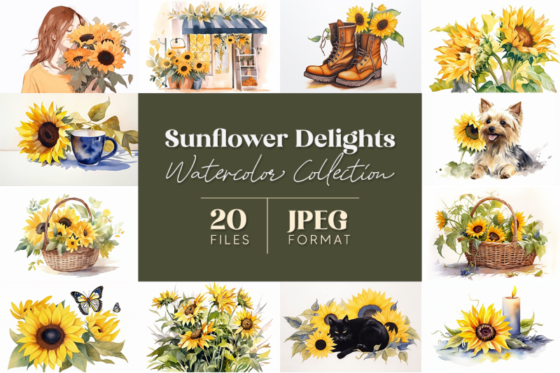 sunflower-delights-watercolor-collection