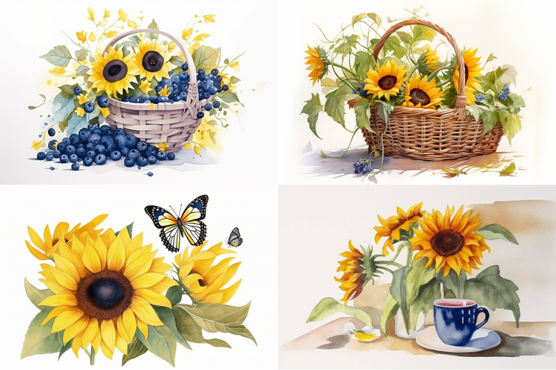 sunflower-delights-watercolor-collection