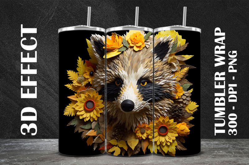 3d-raccoon-dog-tumbler-wrap-3