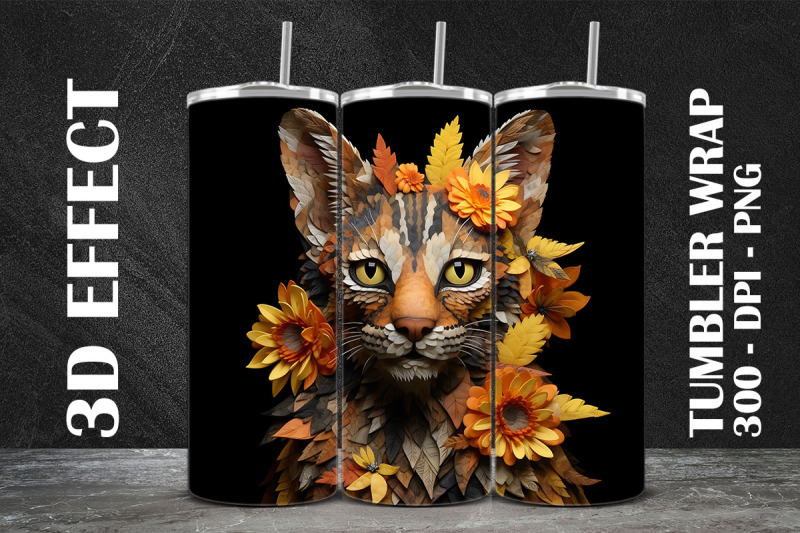 3d-african-wildcat-tumbler-wrap