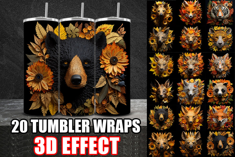 3d-wild-animals-tumbler-wrap-design