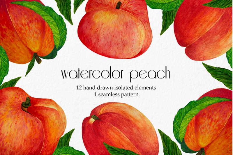 peaches-watercolor-clipart-summer-fruit