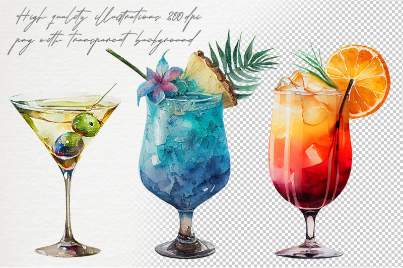 watercolor-cocktails-clipart-png-files