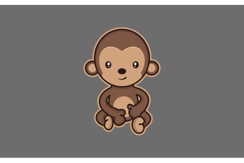 cute-baby-monkey-mascot-logo-vector-template