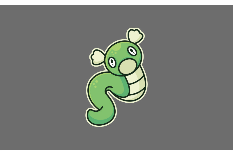 cute-caterpillar-or-baby-snake-vector-logo-template