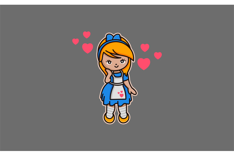 cute-love-girl-or-love-doll-logo-vector-template