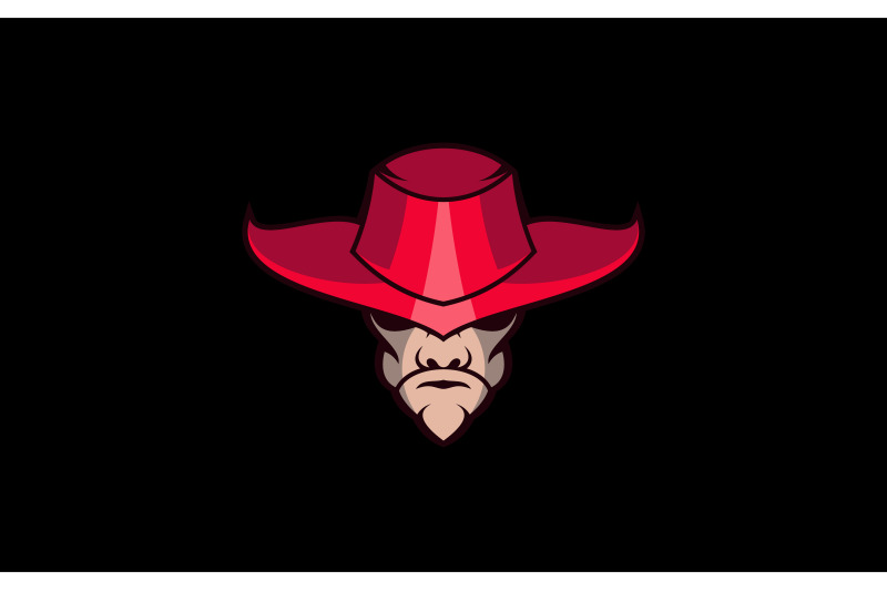 dangerous-cowboy-man-with-hat-mascot-logo-design-vector-template