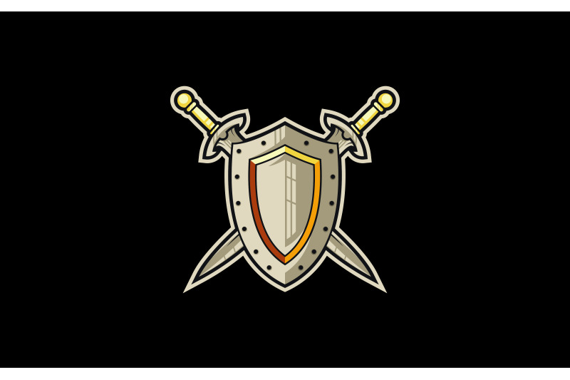 fighting-armor-swords-with-shield-logo-vector-template