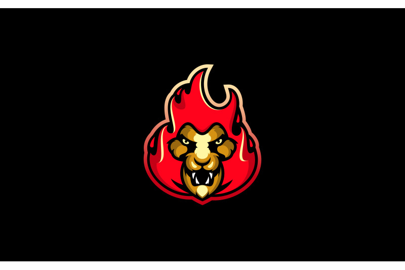 lion-head-with-burning-hair-fire-king-mascot-logo-design-vector-template