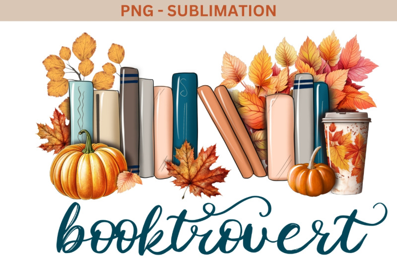 fall-fublimation-booktrovert-autumn-png-instant-download-book-reading