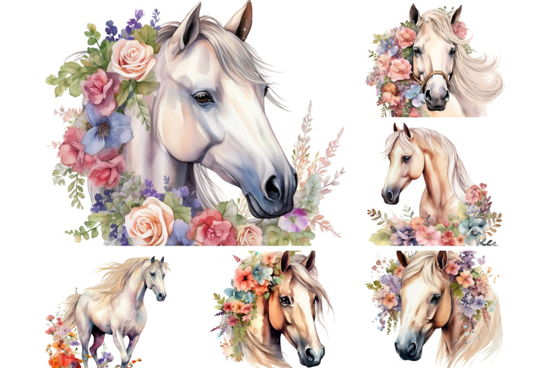horses-with-flowers-clipart-14-png-files