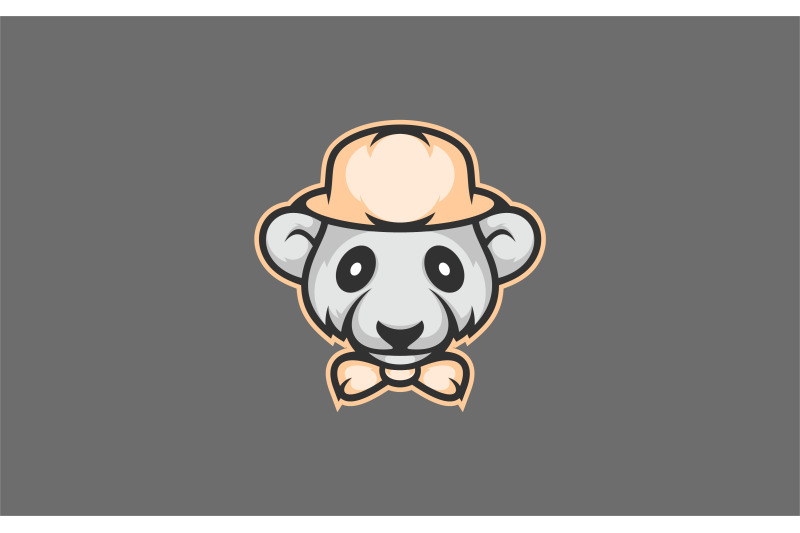 gentleman-panda-head-with-hat-and-bow-tie-mascot-logo-template