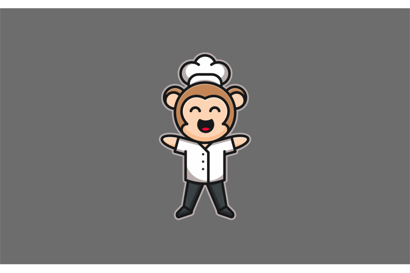 happy-chef-monkey-cook-logo-design-vector-template