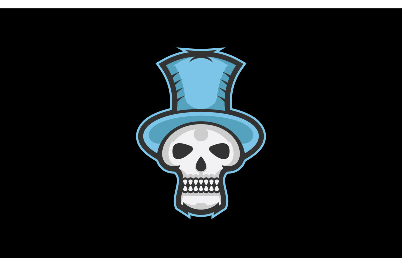 magician-skull-head-with-hat-mascot-logo-design-vector-template